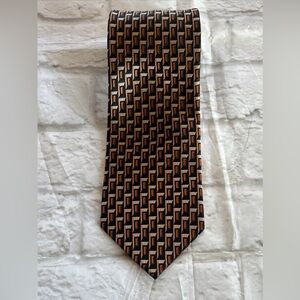 Campia Moda Brown Geometric Neck Tie 57”